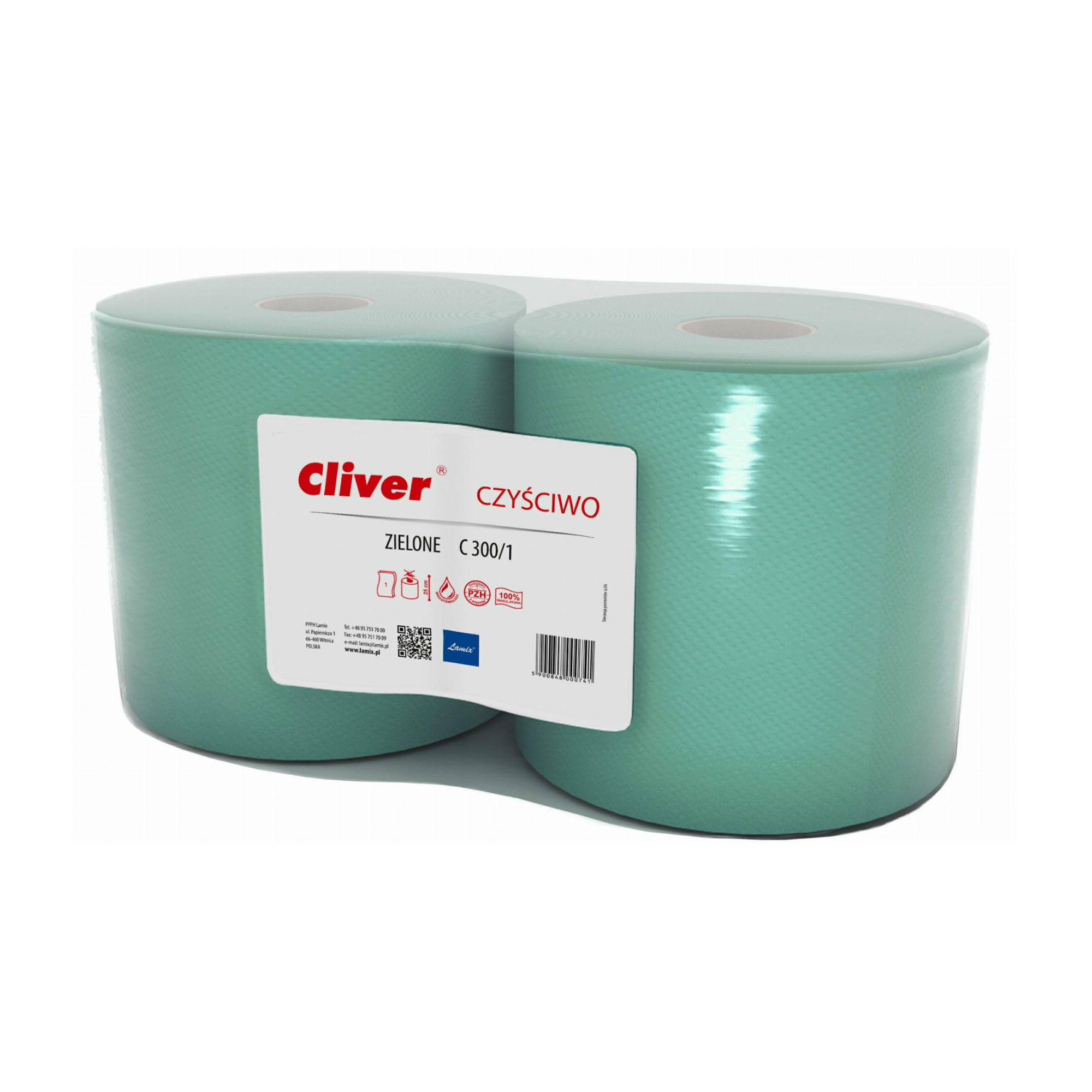Czyściwo makulaturowe Lamix C Cliver 300/1 - zielony 0741