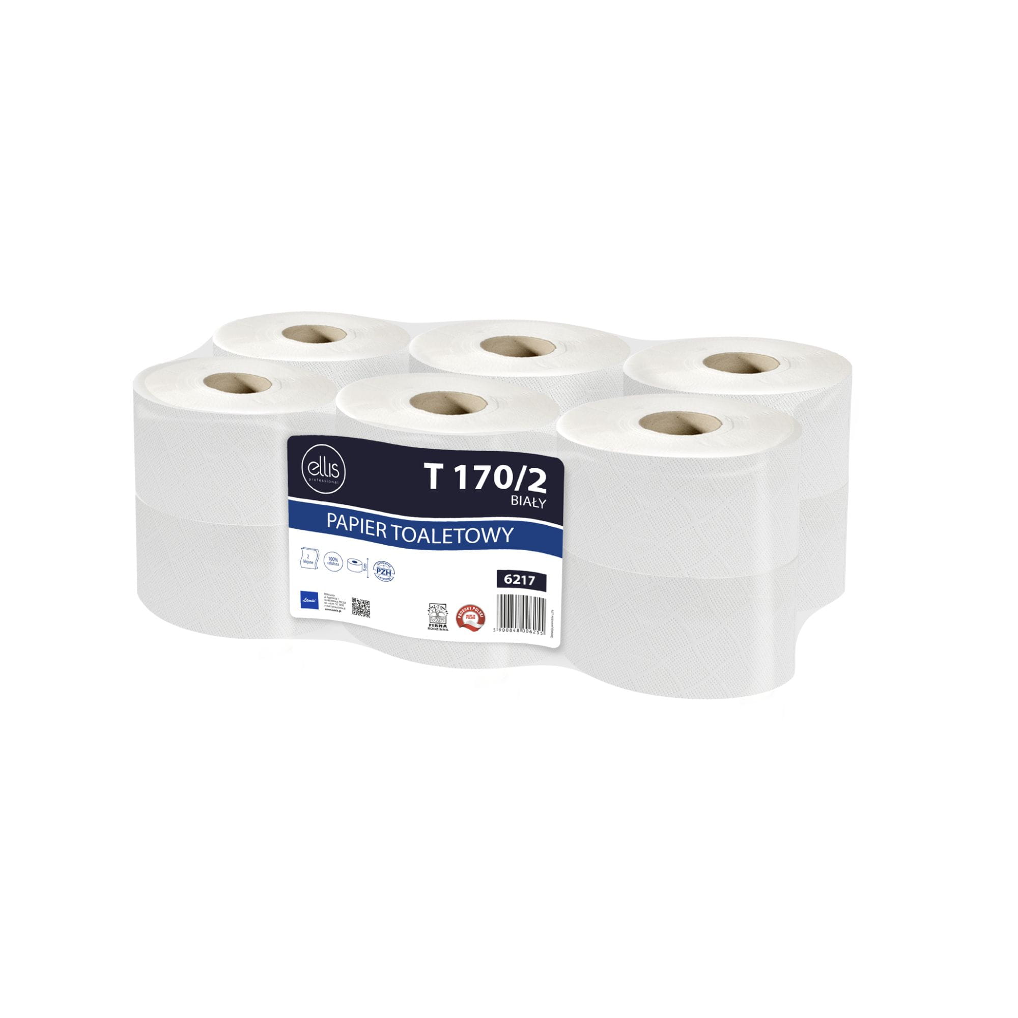 Papier toaletowy jumbo LAMIX T Ellis Proffesional 170/2 biały 6217