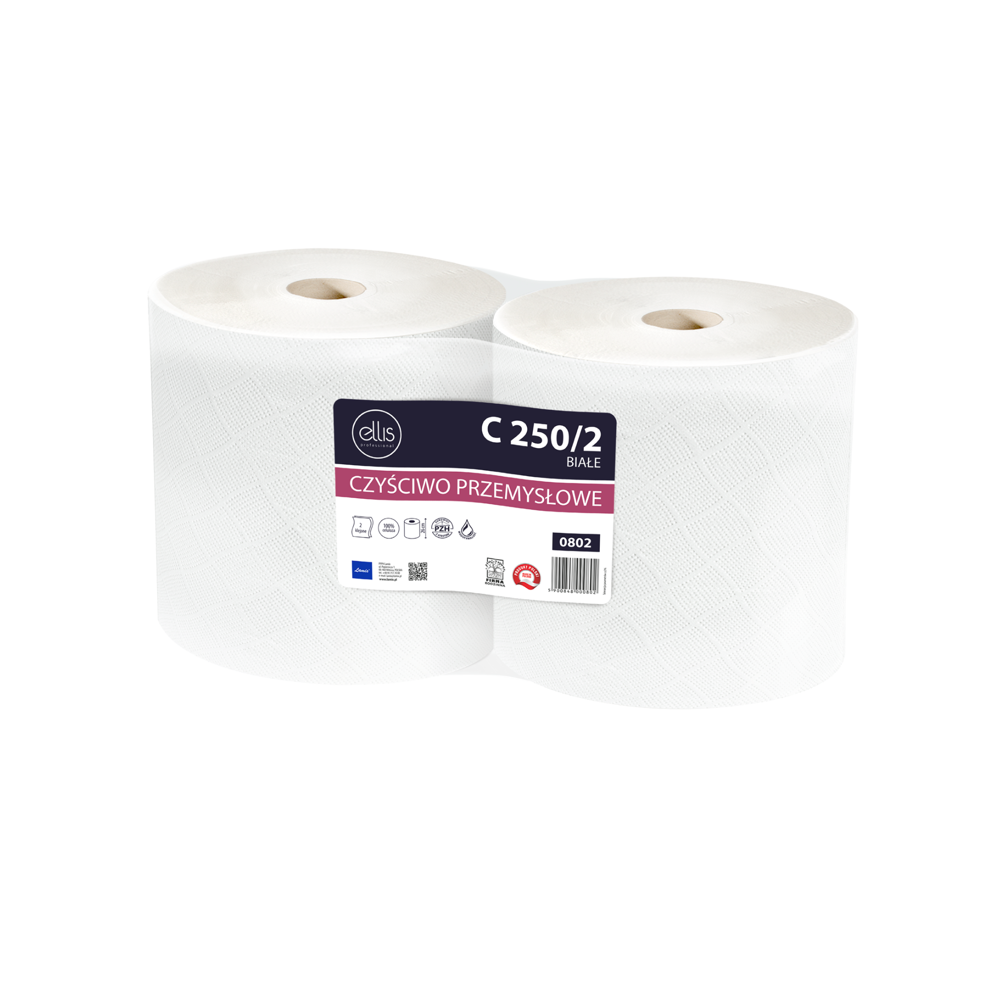 Lamix C Ellis Professional 250/2 białe czyściwo celulozowe 0802